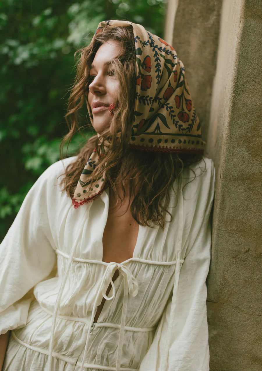 FAR MER Wallflower Cotton Bandana Scarf