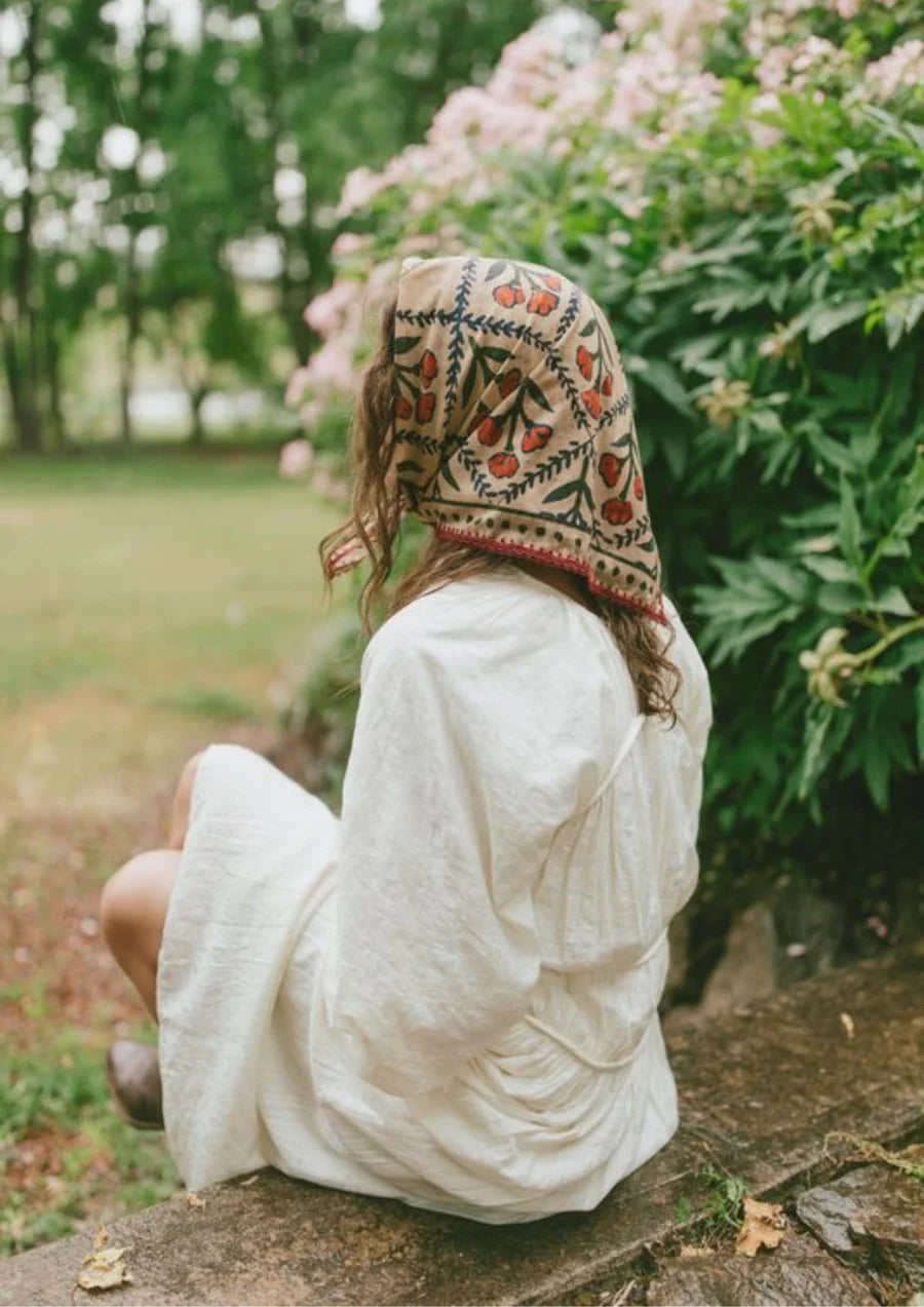 FAR MER Wallflower Cotton Bandana Scarf