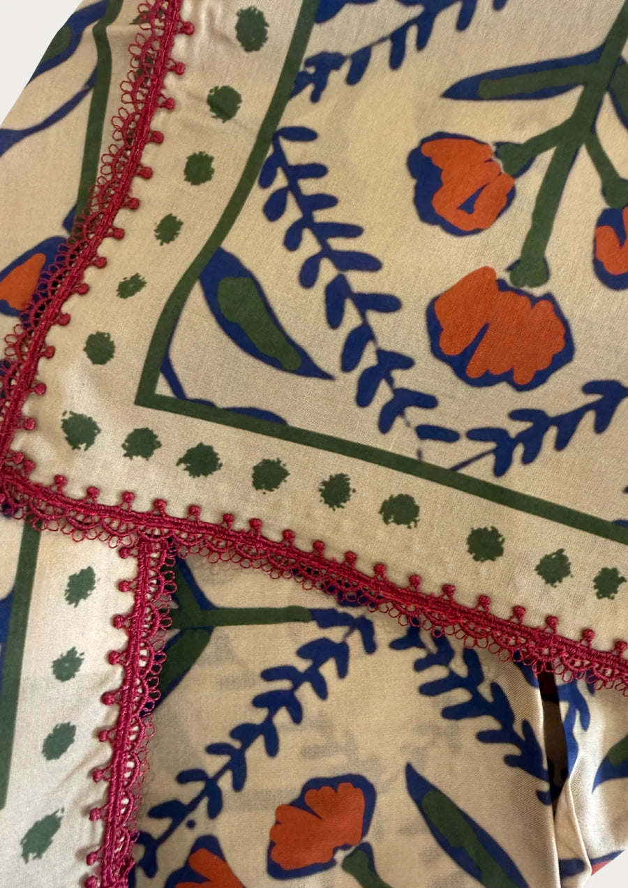 FAR MER Wallflower Cotton Bandana Scarf