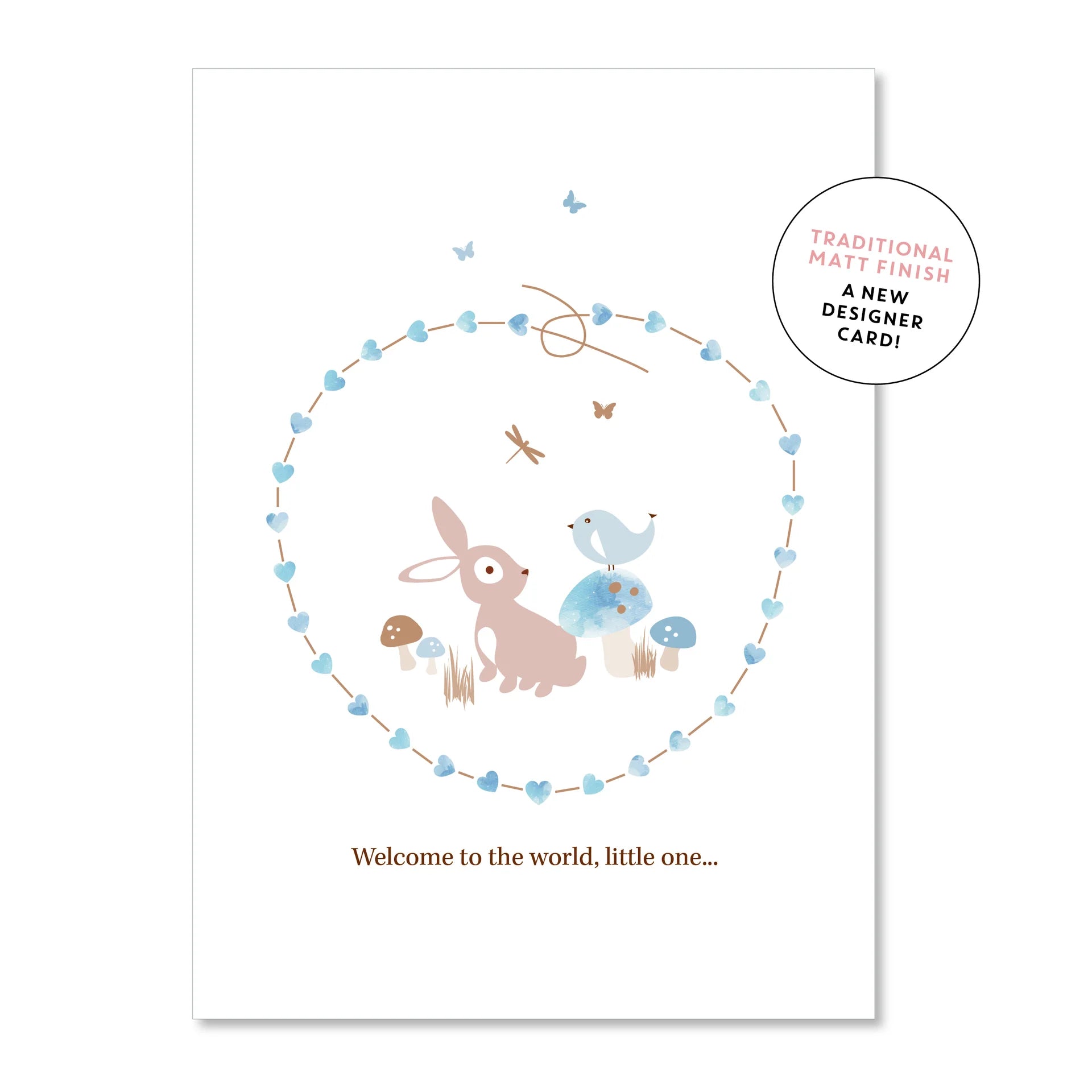 Welcome to the World... Greeting Card Blue