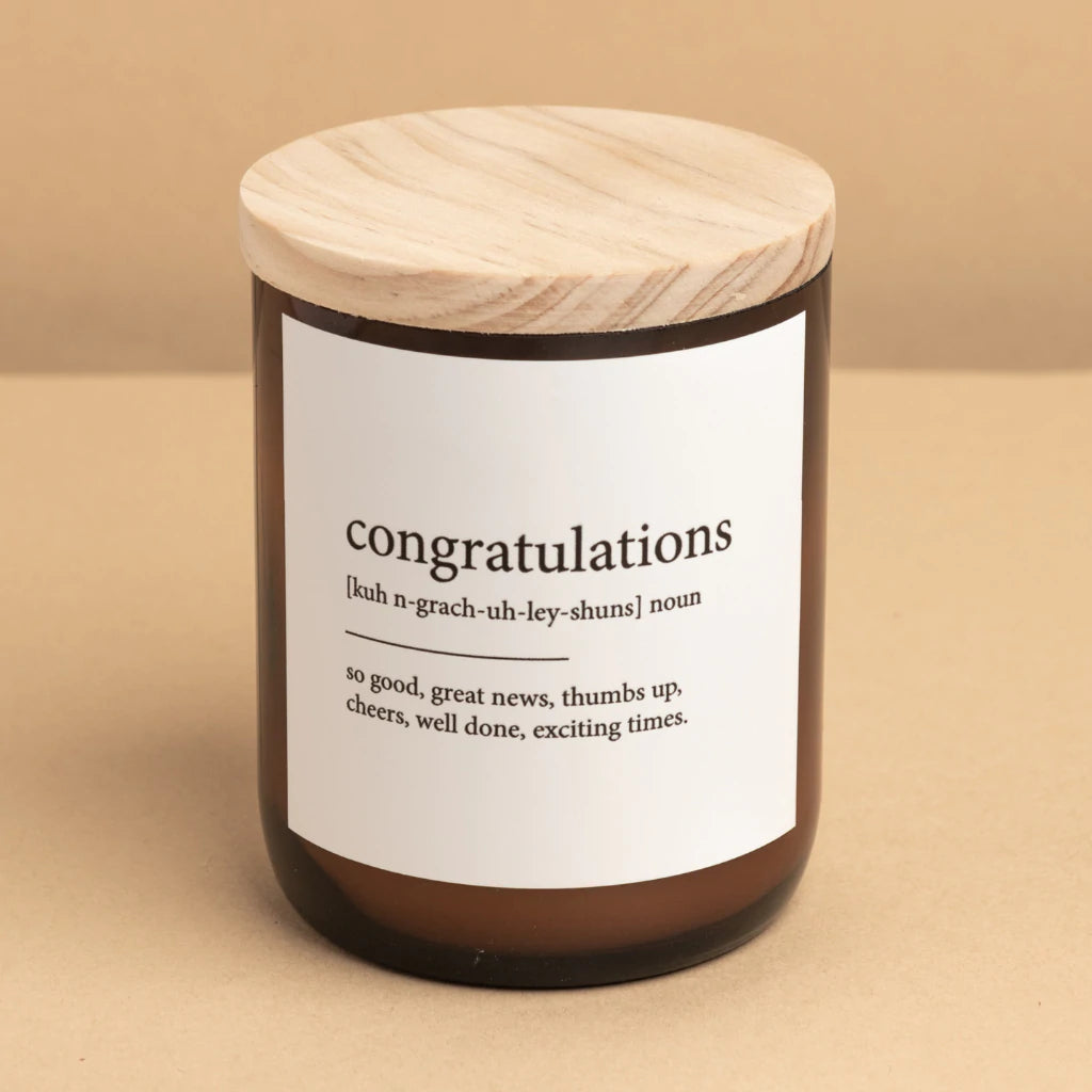 "Congratulations" Dictionary Mid Soy Candle