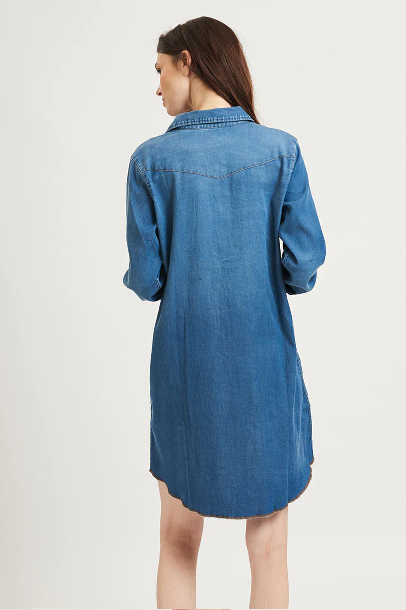 Cowgirl Denim Shirt Dress