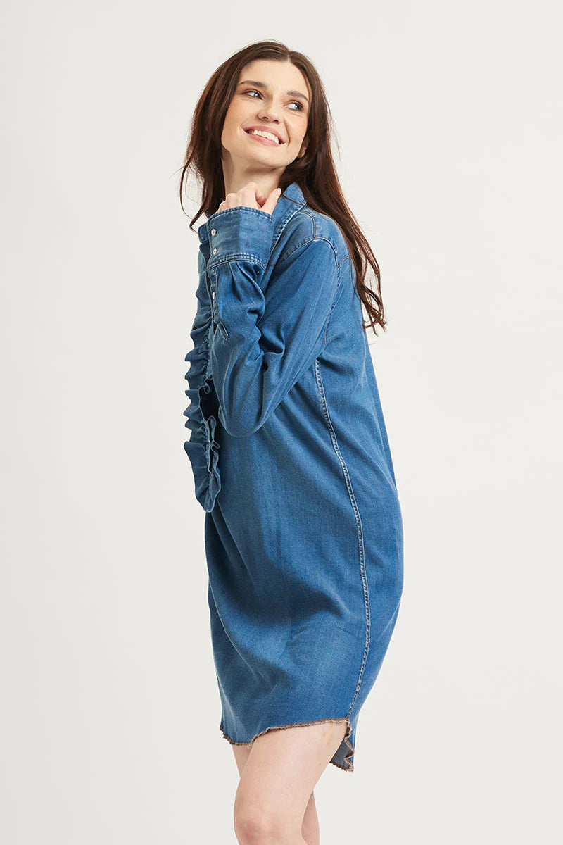 Cowgirl Denim Shirt Dress